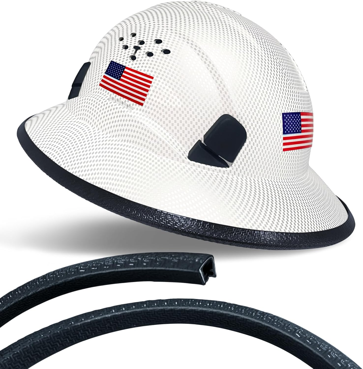 Hard Hats Brim Guard Edge Protection Strip Hard Hats Accessories Brim Cover Size 38.5Inches/98cm,Not Including Hardhat