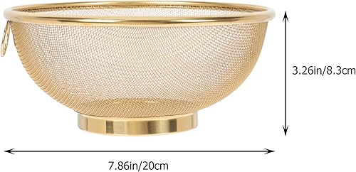 Miniatura 7 de Stainless Steel Mesh Colander Strainer Basket with Hanging Hooks 20cm Fine Mesh Strainer Rice Washing Bowl Colander Sieve Sifters for Pasta Noodles
