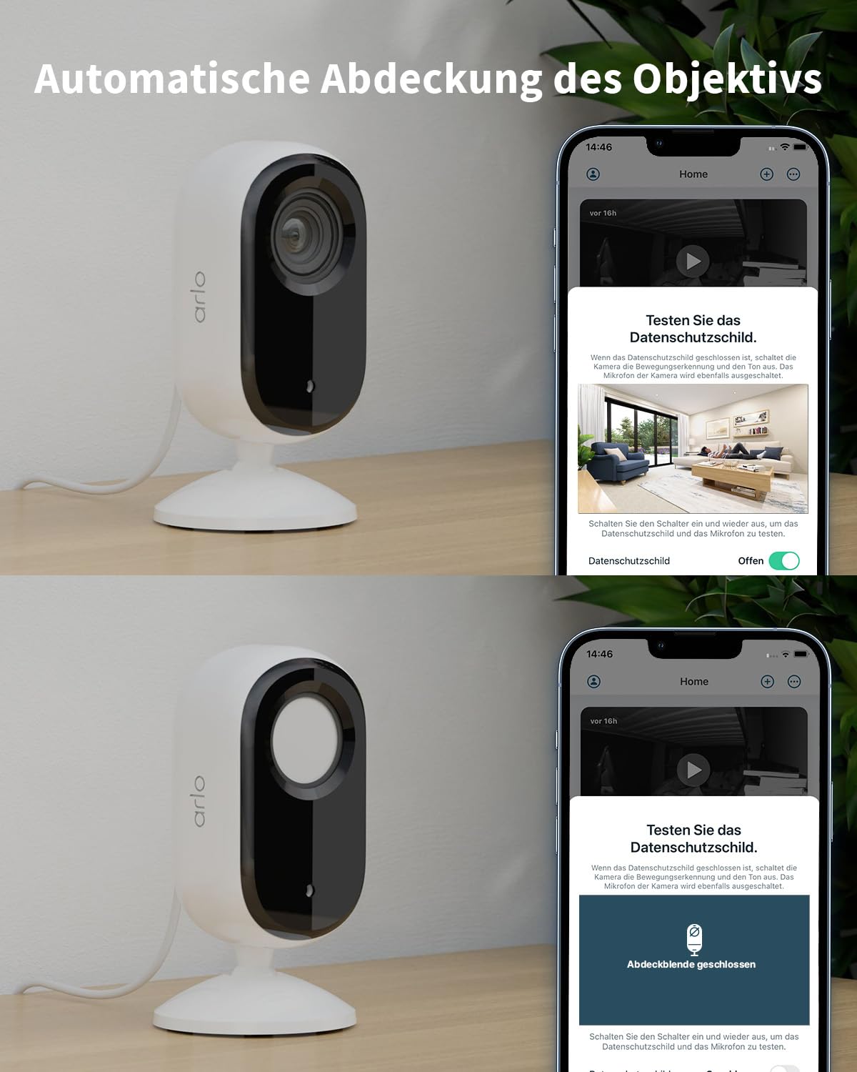 Arlo Kabellose HD Video-Türklingel & 2K Überwachungskamera für den Innenbereich – Smart Home Schutz für Familie & Haustiere, Nachtsicht, Bewegungserkennung, Zwei-Wege-Audio, kompatibel mit Alexa