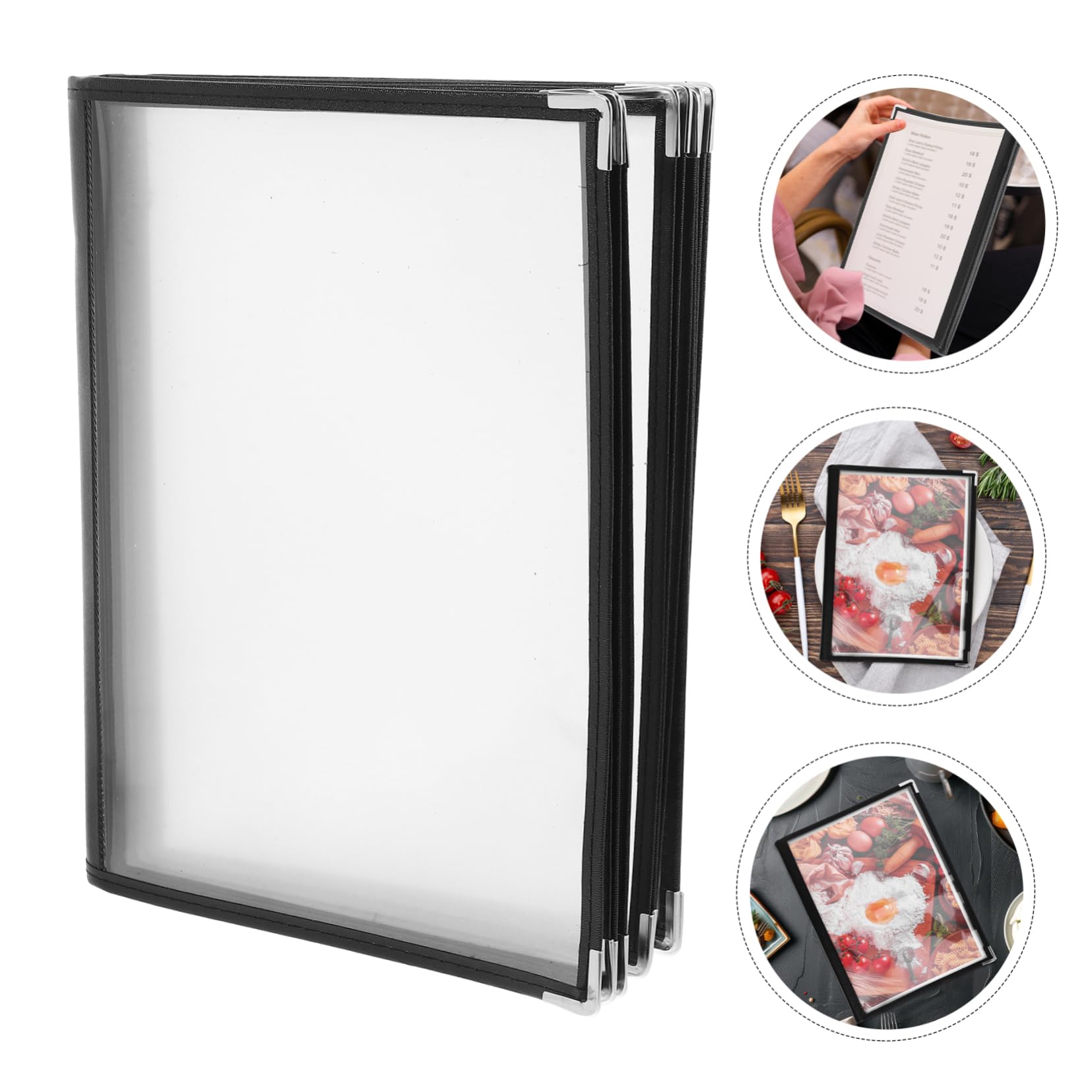 CHILDWEET Bar Cafe Restaurant Folder 10 Pages 20 Side Menu Binder Protective Corner Pages for Diner