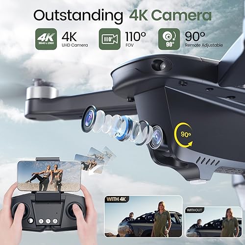Miniatura 2 de Holy Stone Drone GPS con cámara 4K para adultos, HS175D RC Quadcopter con retorno automático, sígueme, motor sin escobillas, vuelo circular, vuelo