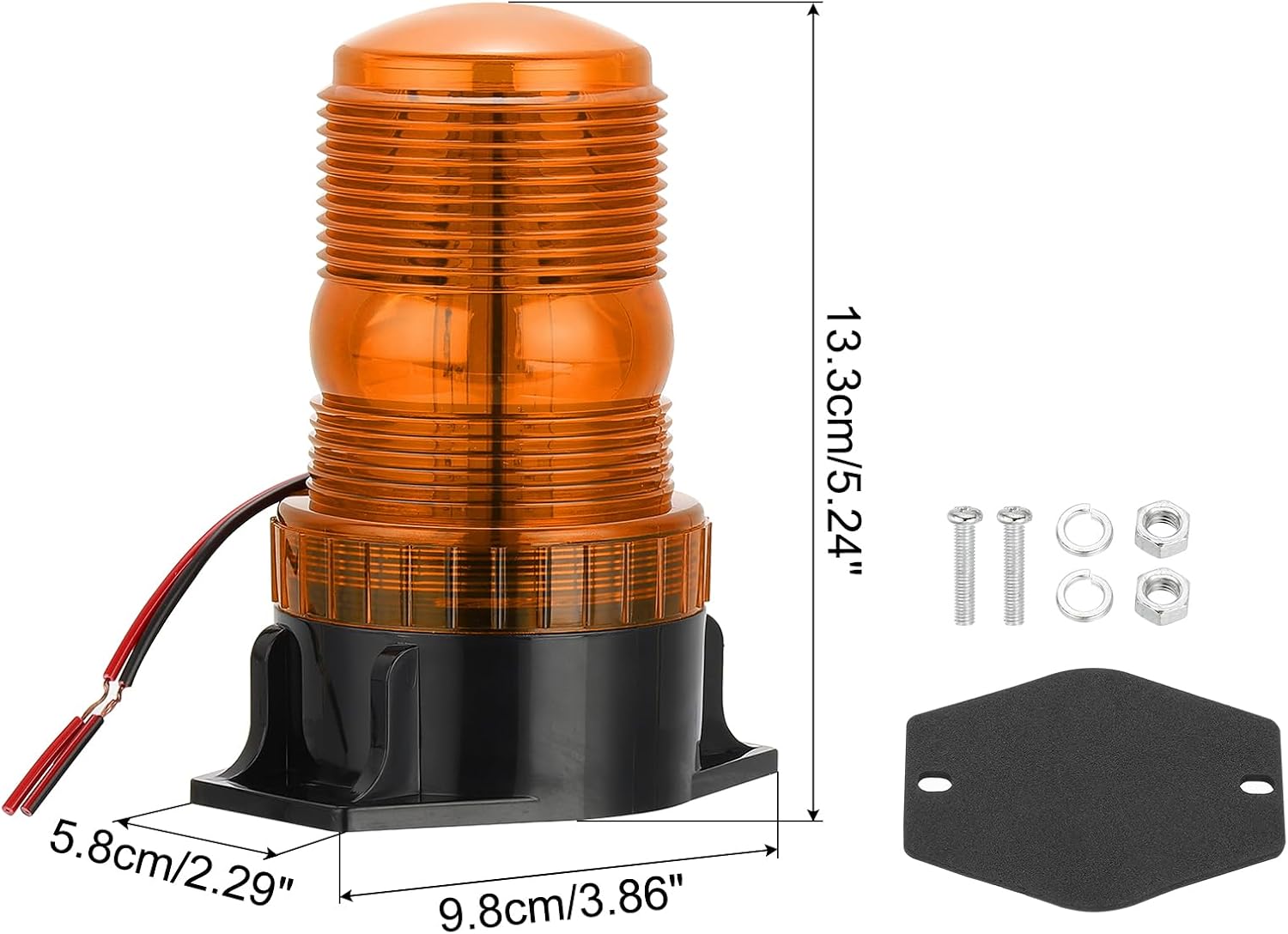 PATIKIL LED Strobe Warning Lights, 10V-80V Leds Flashing Lamps with Magnetic Base for Truck Tractor Vehicle Roof Forklift Golf Cart Mower UTV Car, Yellow