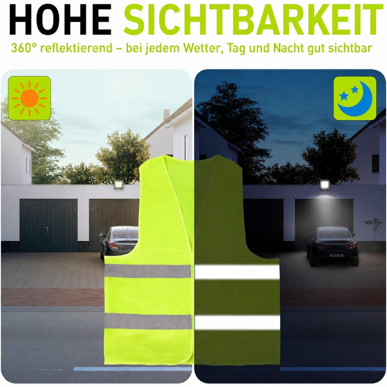 40 Stück Warnwesten in Gelb, Reflektierende Sicherheitswesten für Damen und Herren, Hi Vis Westen für Erwachsene, Signalweste für Baustelle, Verkehr, Arbeit, Radfahren und Joggen