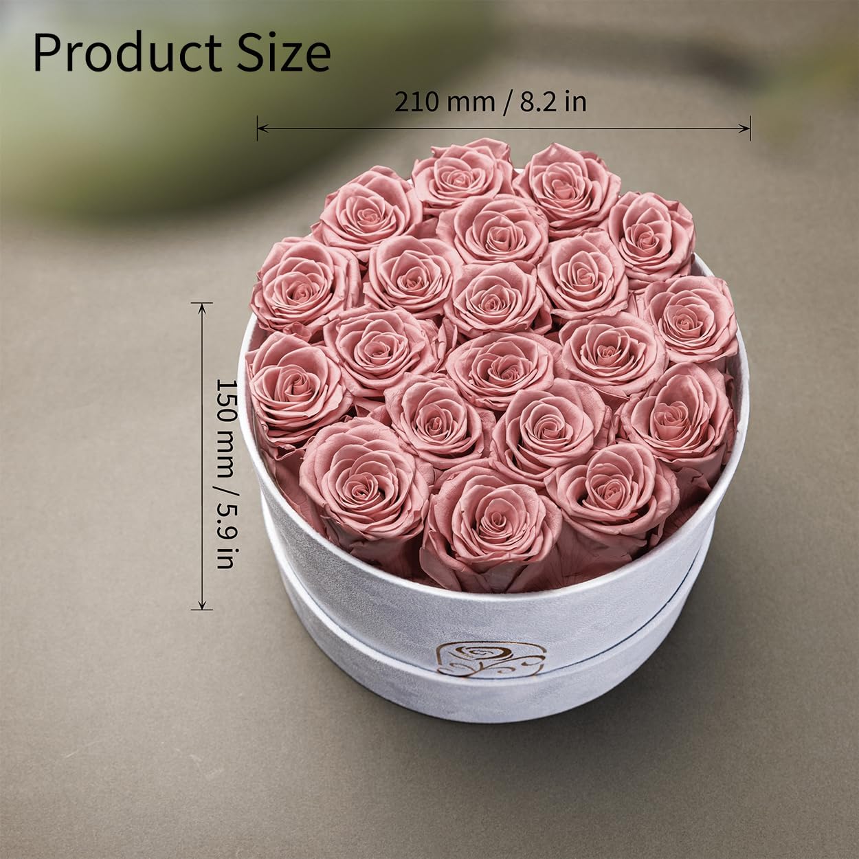 Gifts for Women Preserved Roses Flower Box, Luxury Velvet Box with 20 Roses, Preserved Flowers, Romantic Gift for Her, Wife, Girlfriend, Birthday Anniversary Christmas (Dusty Pink)