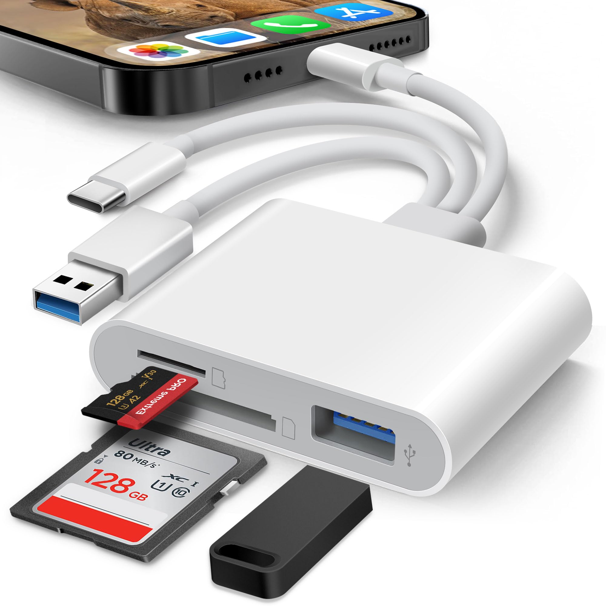 Amazon.com : SD Card Reader for iPhone iPad Mac, Lightening & USB