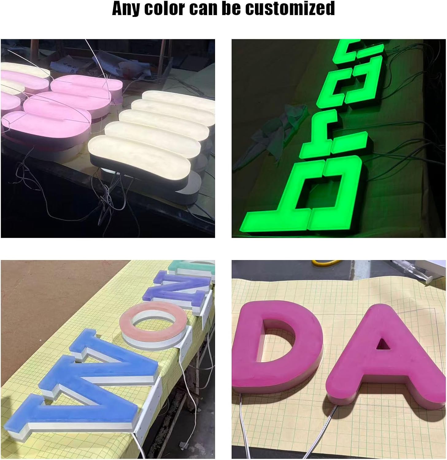 Frosted Acrylic Custom LED Channel Letter Sign - Backlit Business Letters for Storefront, Waterproof Outdoor Metal Signage