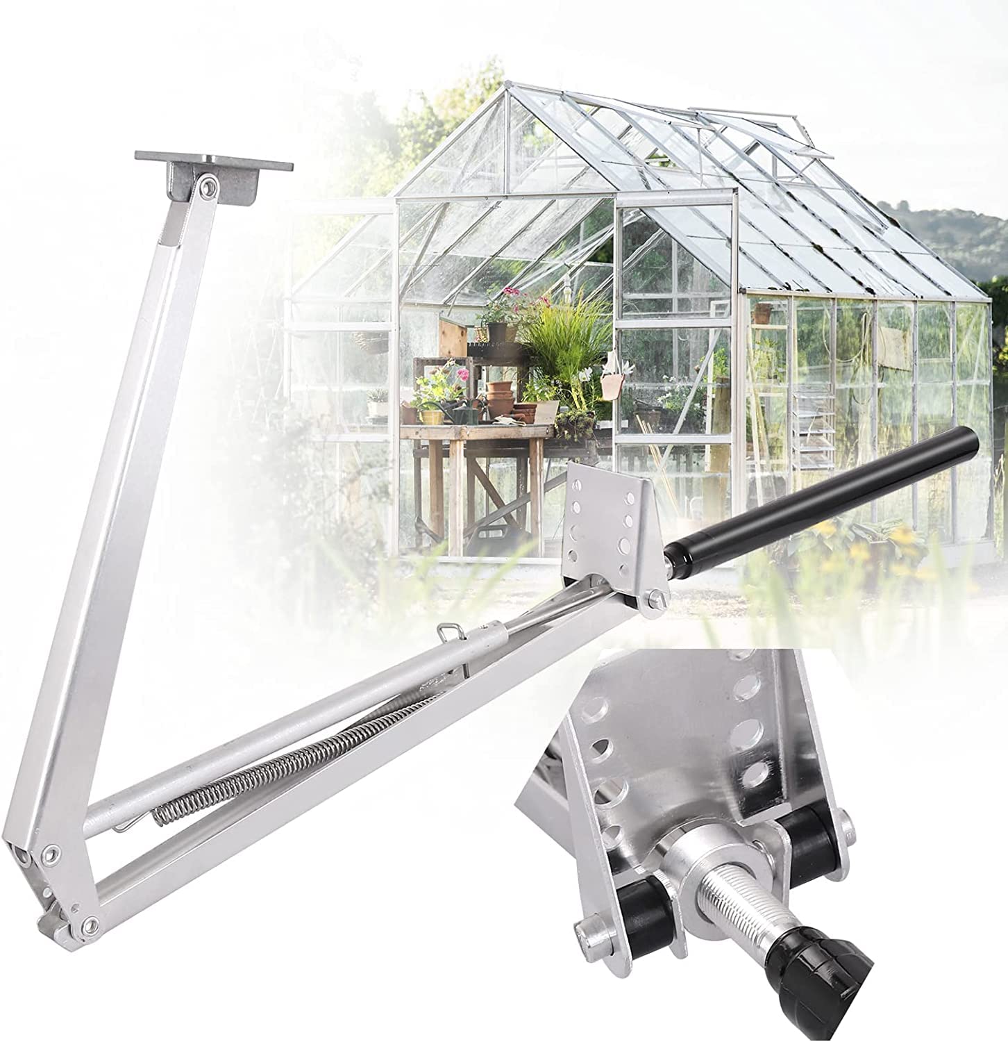 Ejoyous Abridor automático de Ventanas para casetas de jardín, de Invernadero, para Casas de jardín, con Control de Temperatura y Ventilador de Techo de 7 kg/45 cm,