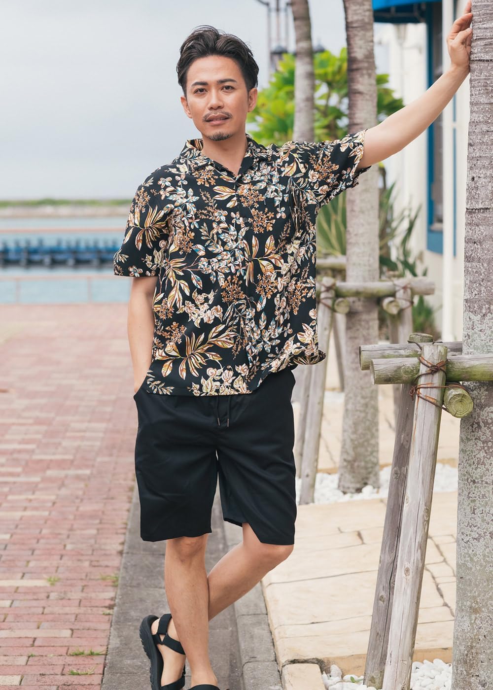 [マジュン] 国産シャツ かりゆしウェア アロハシャツ 結婚式 メンズ、レディース 半袖シャツ 開襟 フォレスティブテック