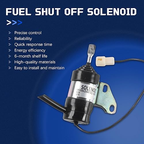 Miniatura 5 de 12V 16851-60014 16851-60011 16851-60012 16851-60013 16851-60015 052600-4530 6670776 Solenoide de apagado de combustible Vavle para Kill ubota