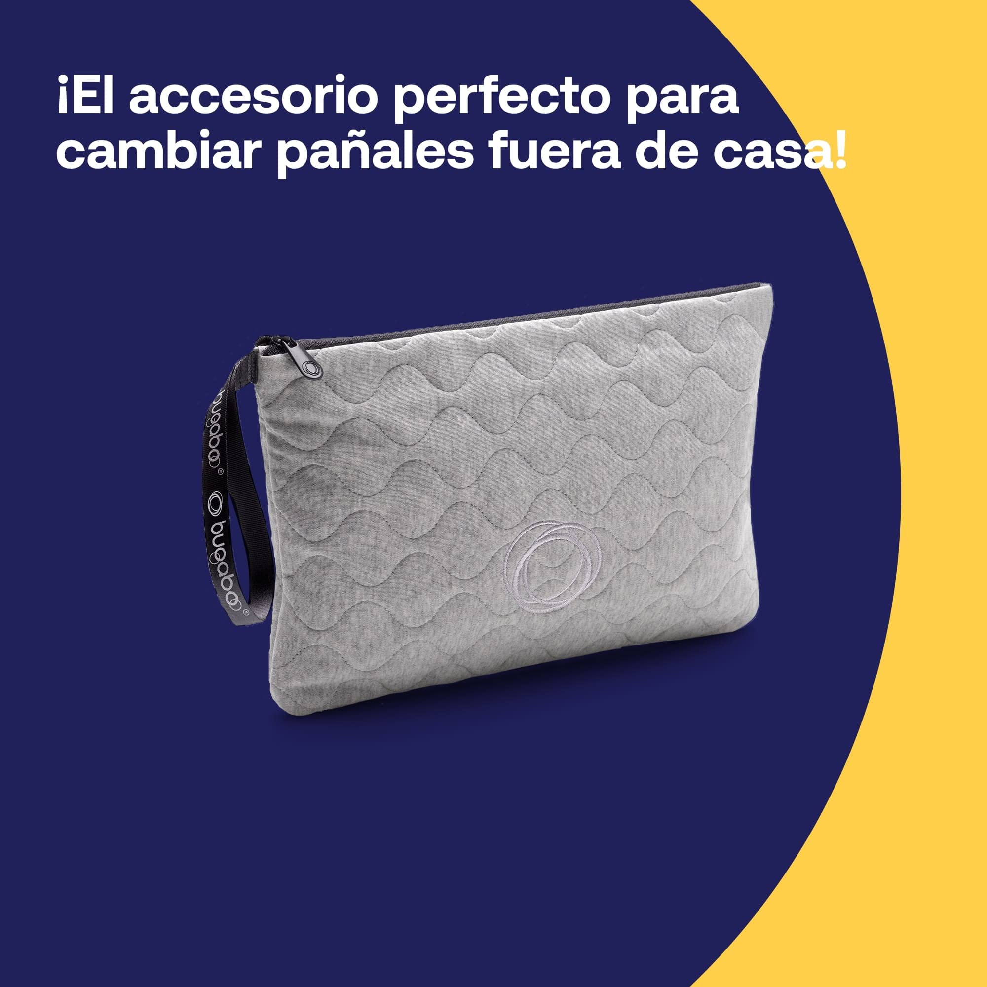 Bugaboo Bolso de Mano con Cambiador Acolchado Extraíble, Impermeable y Fácil de Limpiar para Cambiar Pañales Fuera de Casa en Light Grey Mélange