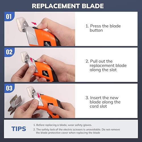 Miniatura 3 de VLOXO Cuchilla de Repuesto para Tijeras Eléctricas, Cuchilla Cortadora de Cartón Multipropósito para el Hogar, Cuchilla para Tijeras Eléctricas