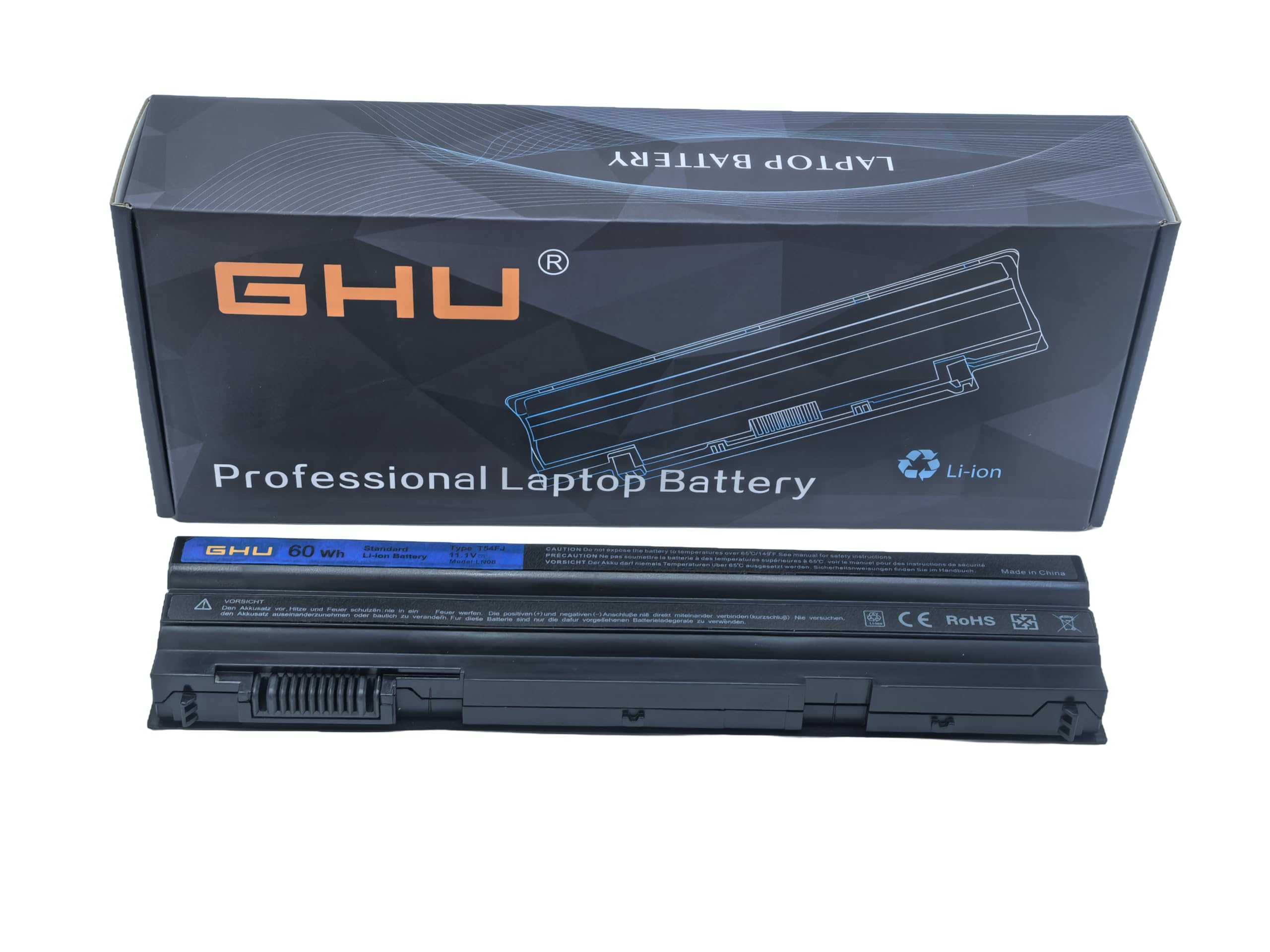 GHU New Battery 60 Wh 6-Cell Compatible with Dell Latitude E5430 E5530 E6420 E6430 ATG E6530 Laptops (NH6K9) 312-1242 NHXVW PRRRF UJ499 YKF0M X57F1 04NW9 8858X KJ321 M5Y0X P8TC7 P9TJ0