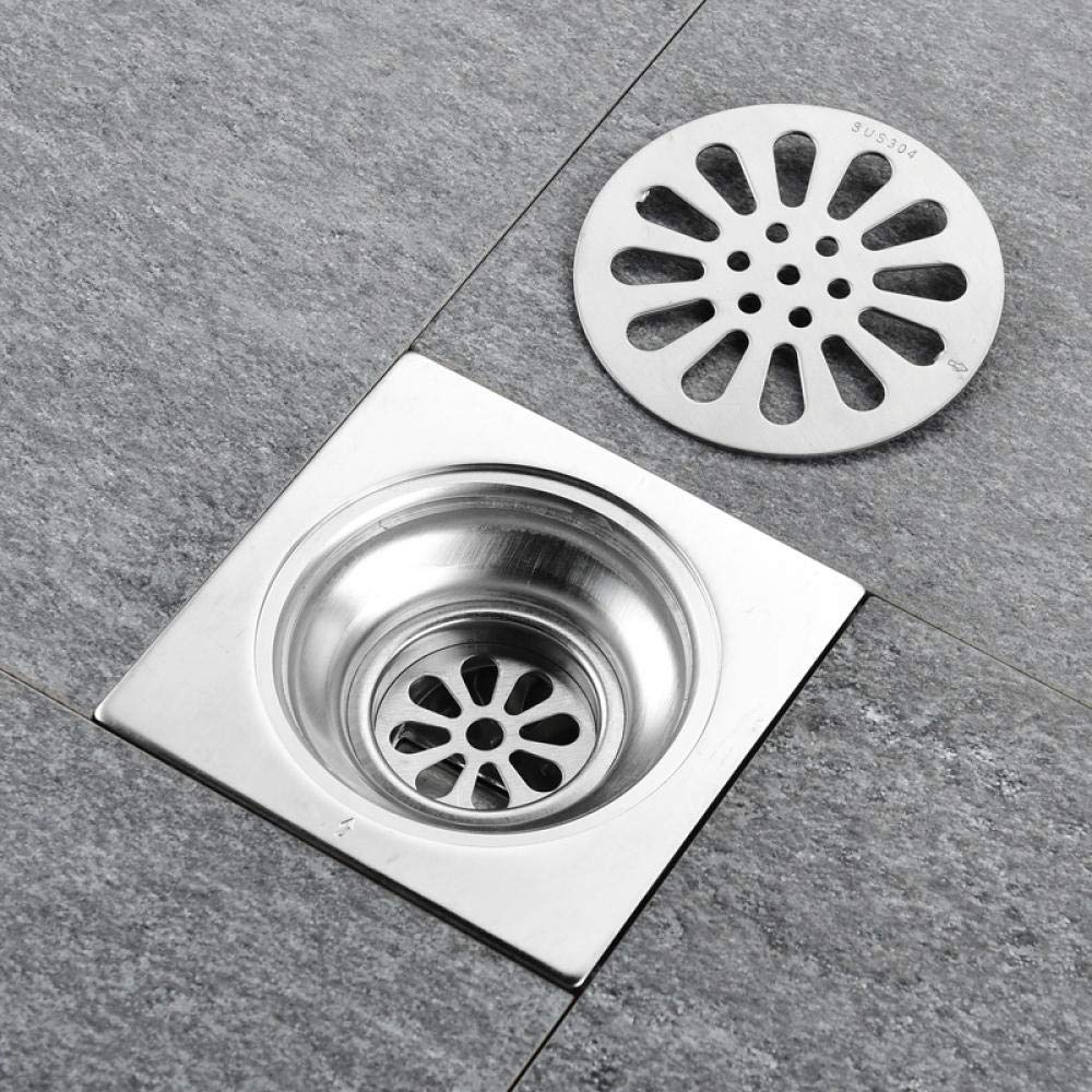 Odpływ podłogowy, odpływ podłogowy do łazienki, pokrywa 1 szt. 10 cm 304 odpływ podłogowy ze stali nierdzewnej do łazienki, prysznica, szybki duży przepływ, neutralizacja zapachu, z sitkiem na włosy C