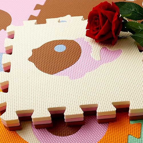Miniatura 6 de Tamiplay Tapete de juego de espuma para niños, 25 piezas de rompecabezas cuadrado entrelazado, tapete de juego para bebé, tapete de juego de espuma