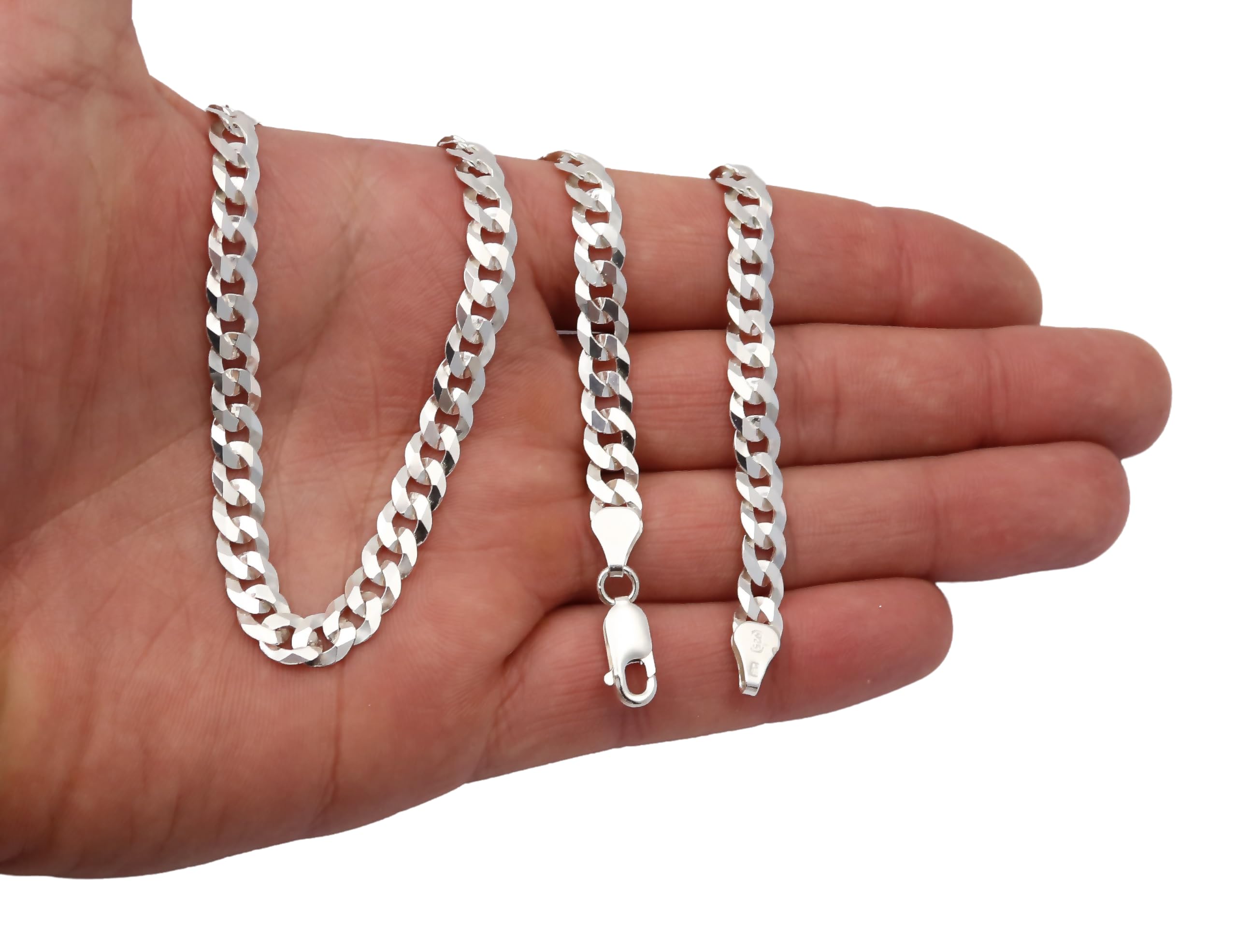 ketten für herren silber 925, 60 cm kette herren - halskette herren, panzerkette herren 925 silber, königskette- herren schmuck, italienische Qualität, Breite 6,5 mm