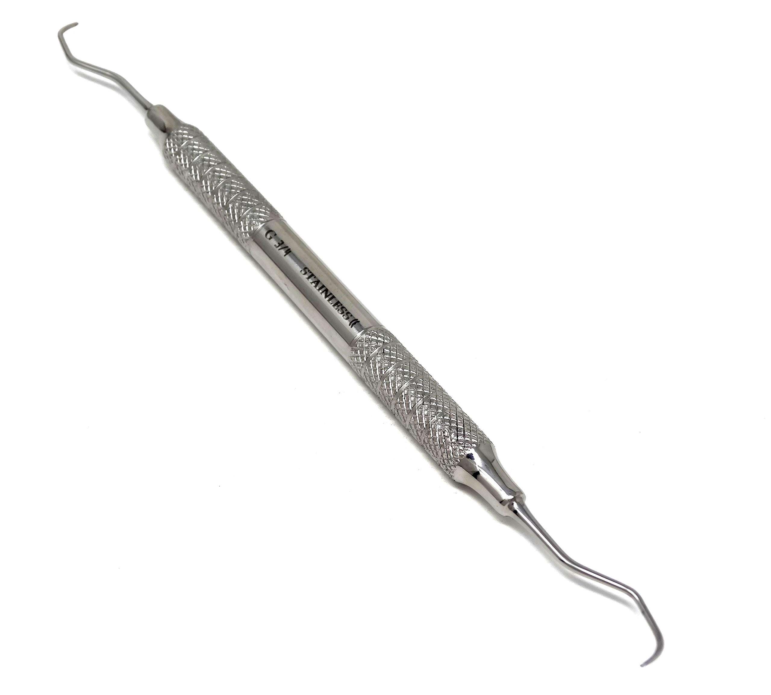 Periodontal Gracey Curette 3/4, Hollow handle, Stainless Steel, Double Ended Scaler (PACK OF 1)