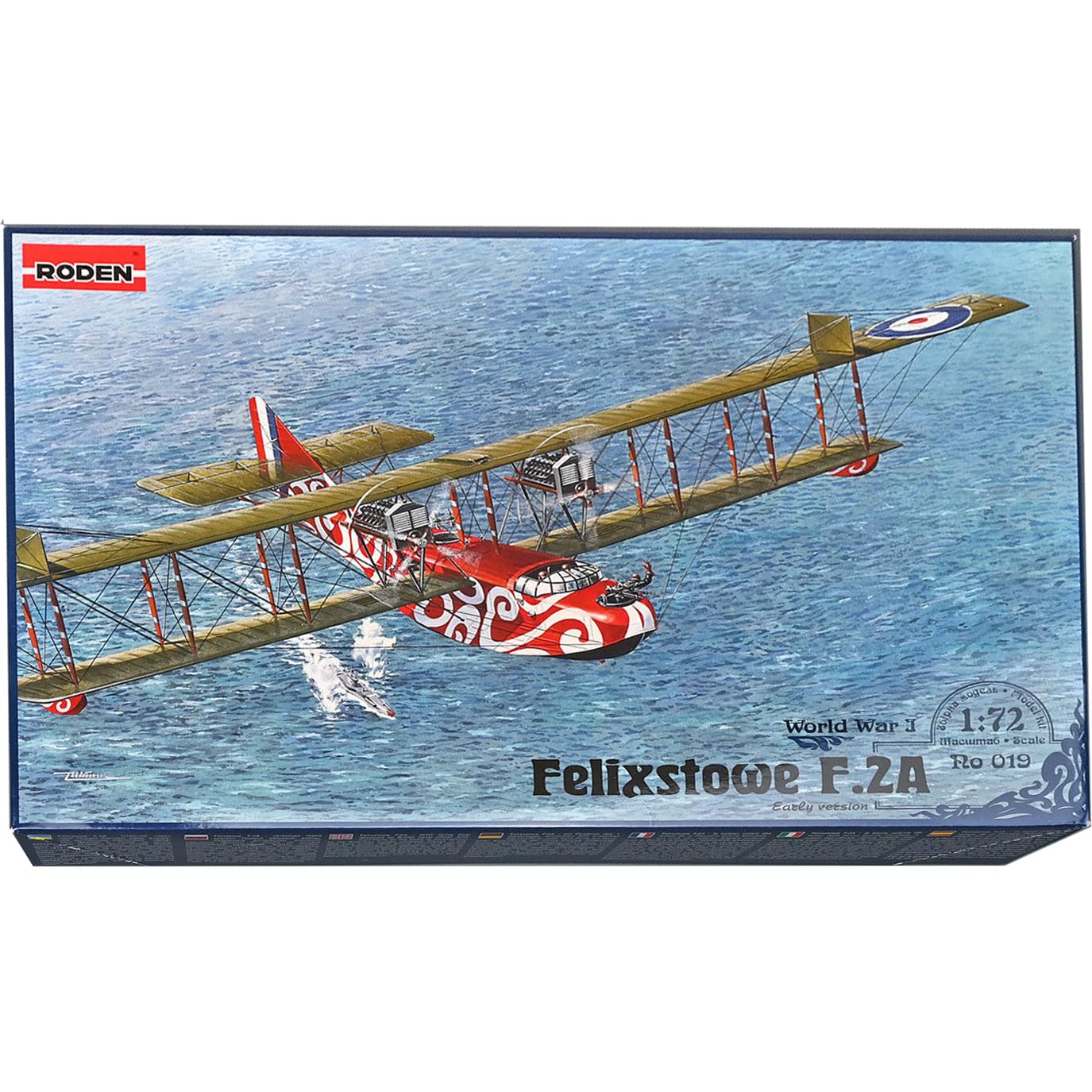 Roden Felixstowe F.2A Early British Twin-Engine Flying Boat Airplane Model Kit