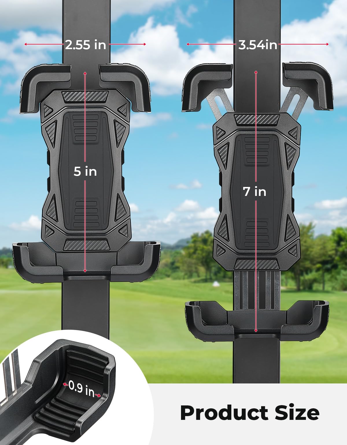 KEMIMOTO Soporte para teléfono móvil Golf Cart, giratorio 360°, absorción de impactos, magnético universal compatible con EZGO Club Car