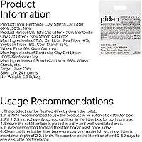 Vista 16 de pidan Mix Cat Litter,Tofu Cat Litter with Bentonite 70%:30%,Absorbent and Fast Drying,Flushable Tofu Litter,Selected Quality Pea Dregs,5-Fold Water