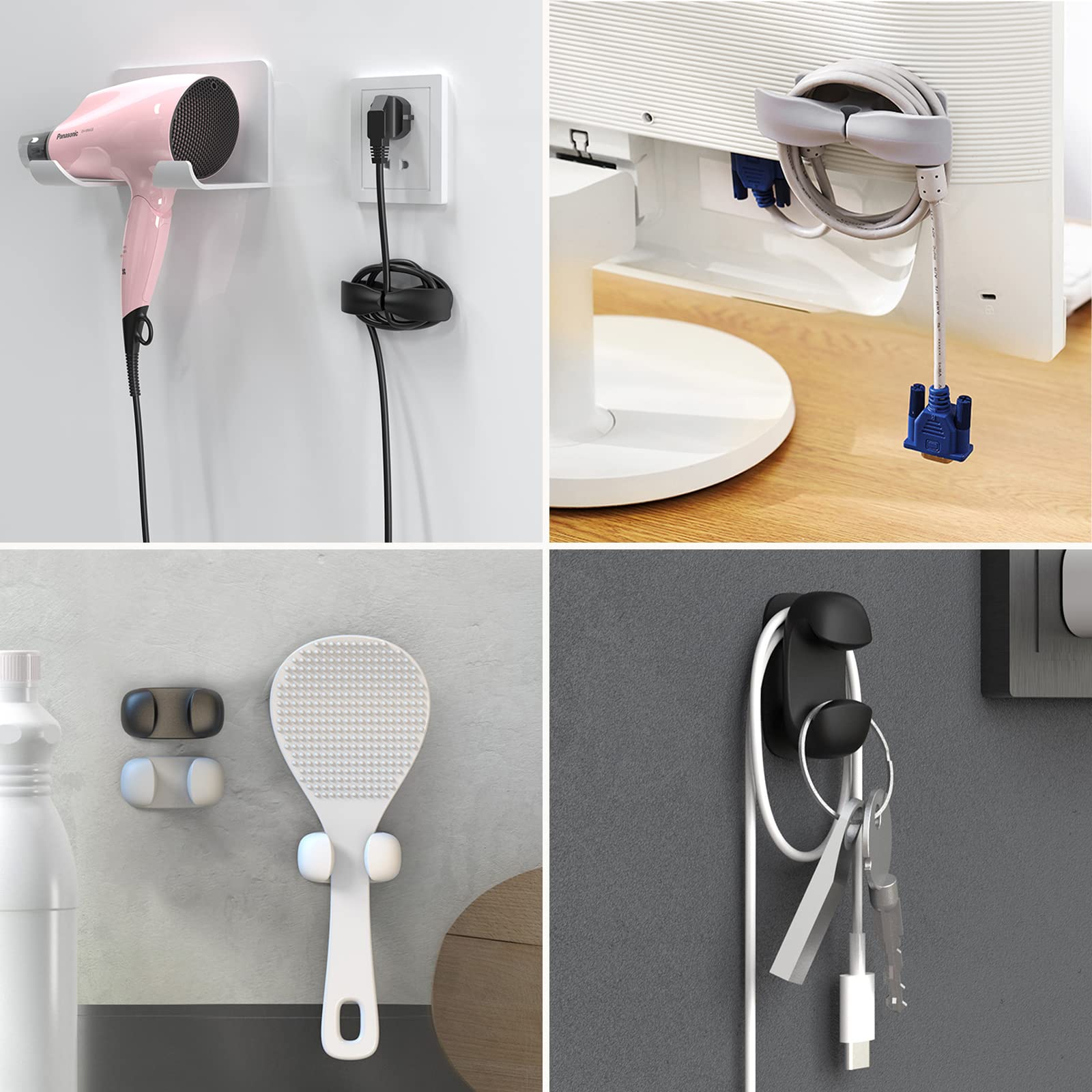 Amazon | roseddy ケーブルクリップ コード まとめる 8個入り 家電配線