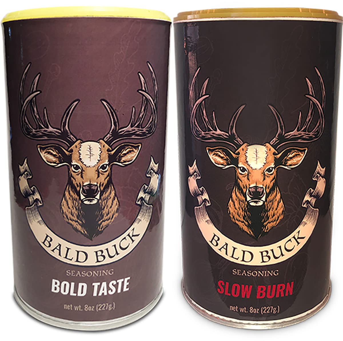 Bald Buck Seasoning Pack of 2, 8 Oz (1 Bold Taste + 1 Slow Burn) | Rib Rub BBQ Chicken Seasoning | BBQ Seasoning and Rub | Rotisserie Chicken Seasoning & BBQ Rubs for Smoking | BBQ Rub Seasoning