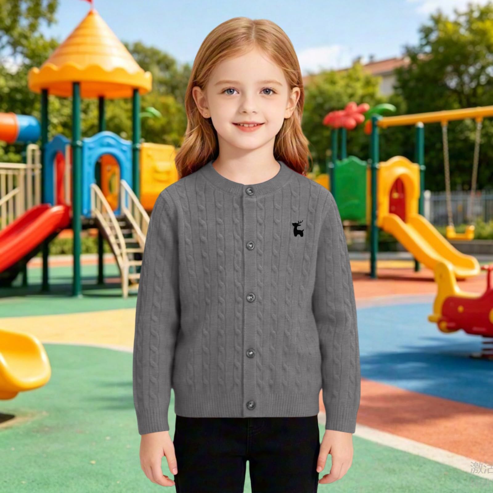 Cárdigan de punto para niña en muchos colores, chaqueta con patrón trenzado, para combinar | 6 opciones de color para elegir, combina con vestidos, faldas y pantalones, para un conjunto variado