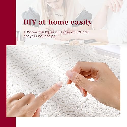 Miniatura 4 de ROSALIND - 264 puntas de uñas postizas largas medio mate, 12 tamaños, puntas postizas suaves de cobertura completa, puntas de uñas de gel de ataúd