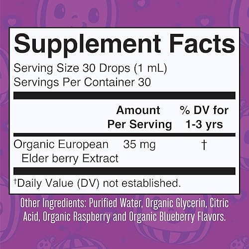 Miniatura 6 de MaryRuths - Jarabe de saúco Cocomelon para niños pequeños orgánico USDA gotas líquidas de saúco negro para apoyo inmunológico arándano frambuesa