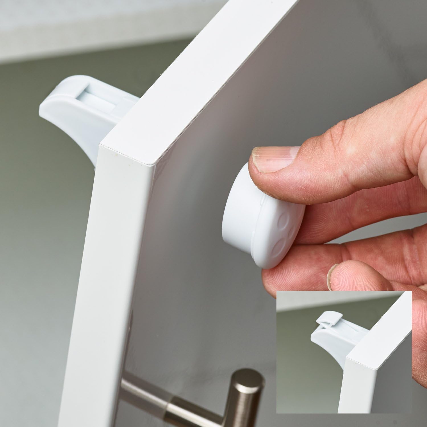 TRUBAMBI Child Safety Cabinet Locks. Baby Safety (4 Locks 1 Key). Best Baby proofing safety lock for home cabinets and drawers. MAGNETIC LOCK INVISIBLE NO TOOLS NO SCREWS. Babylock Cabinet latches.