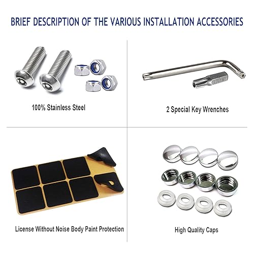 Miniatura 6 de ZXFOOG Tornillos antirrobo para placa de matrícula, kits de pernos de acero inoxidable para soporte de marco de etiqueta de automóvil, accesorios de
