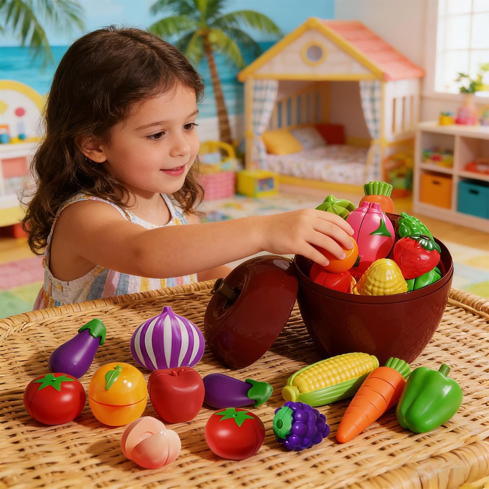 Juguetes de frutas para cortar Verduras falsas educativas