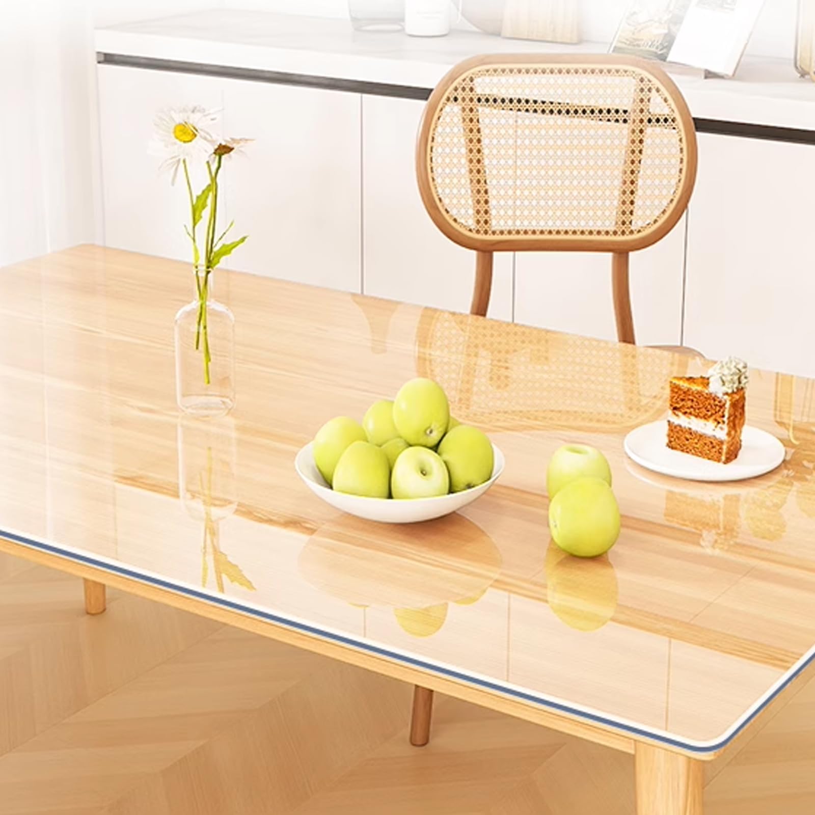 Przezroczysta ochrona stołu z PVC Przezroczysta mata na stół z PVC, niekurcząca się, wodoodporna, termoizolacyjna, wiele rozmiarów (70 x 110 cm/28 x 43 cali)