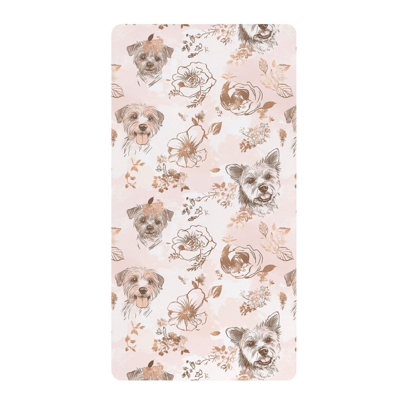 Sábanas de algodón para cuna de bebé, suave, diseño de dibujos animados, color oro rosa, para guardería, 1 paquete para cunas de 52 x 28 pulgadas