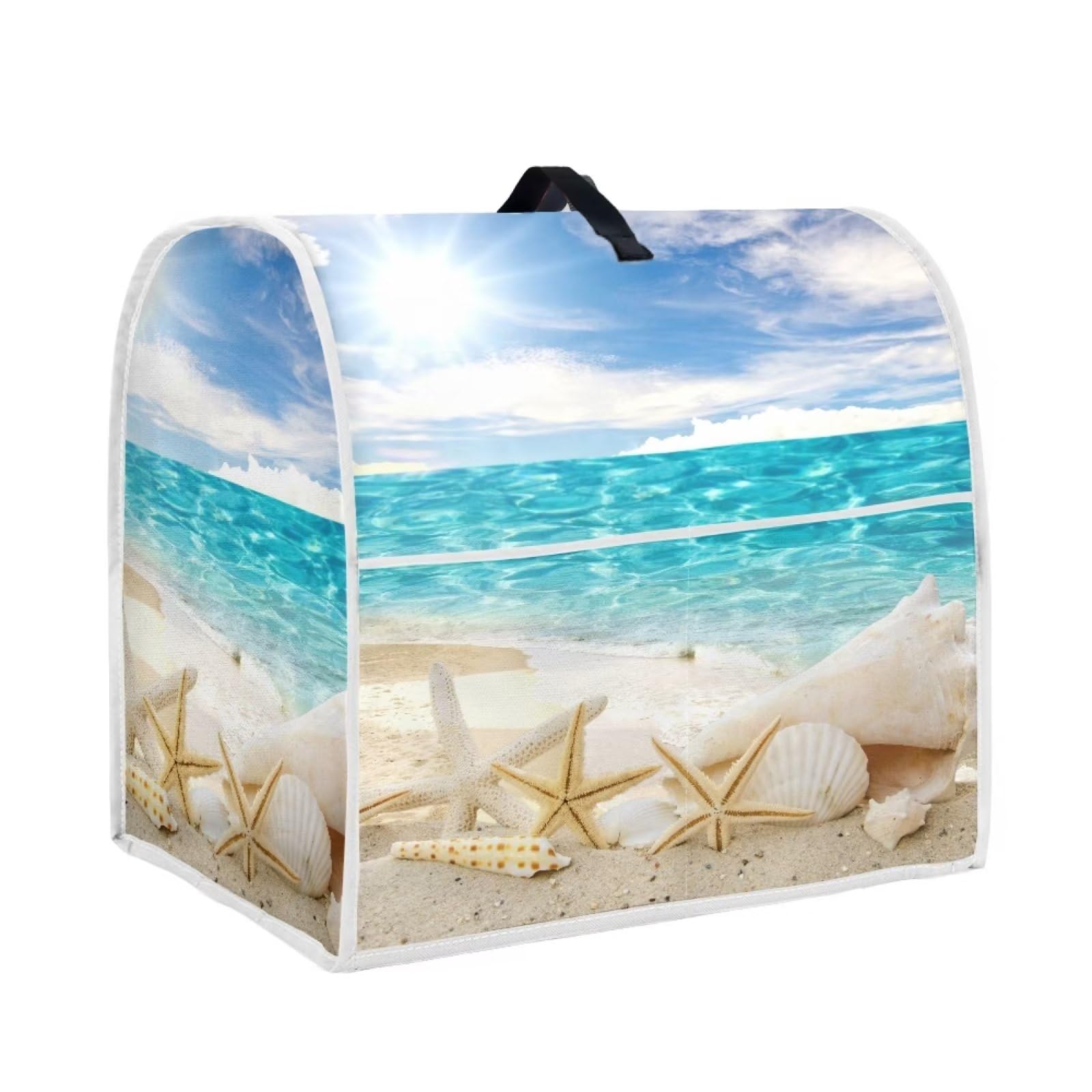 chaqlin Beach Starfish Kitchen Mixer Cover,Starfish Stand Mixer Cover Durable Dust Protector Polyester Kitchen Mixer Organizer Bag with Top Handle and Pocket,Easy to Clean
