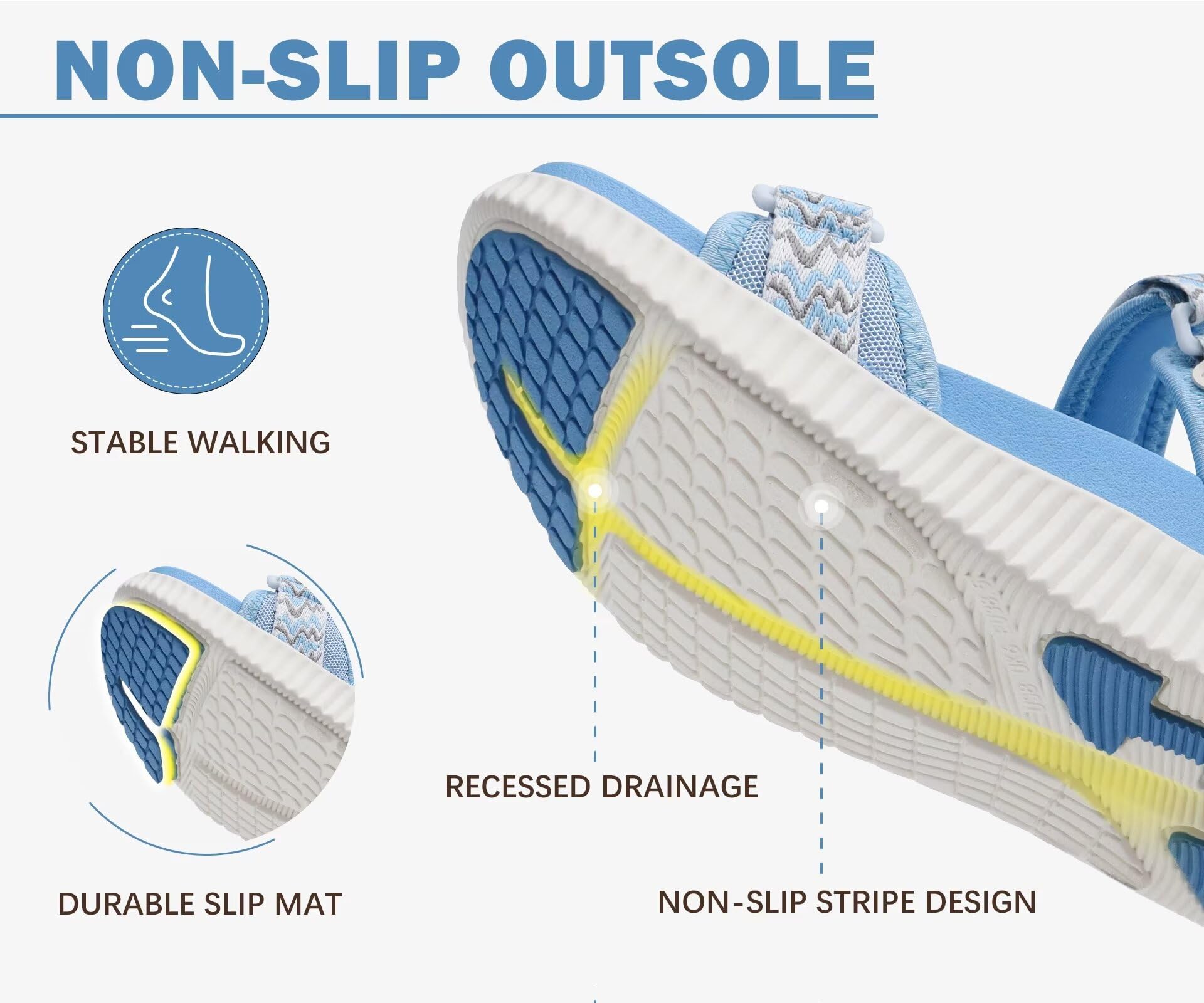 KuaiLu Sandalias ortopédicas para caminar para mujer, soporte de arco, recuperación, deportes, senderismo, agua, sandalias gruesas y atléticas, cómodas para fascitis plantar, sandalias ajustables US6