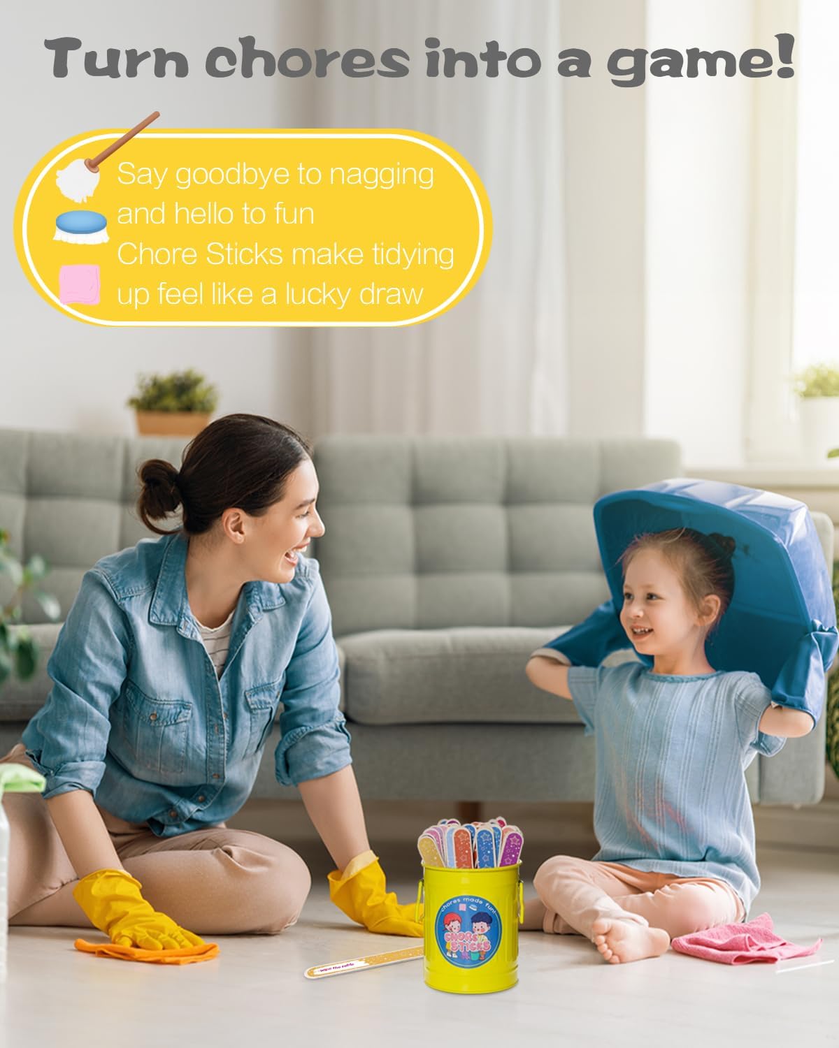 Chore Sticks for Kids, Beyond Boring Chore Charts - A Fun, Rewarding Way to Tackle Housework Together