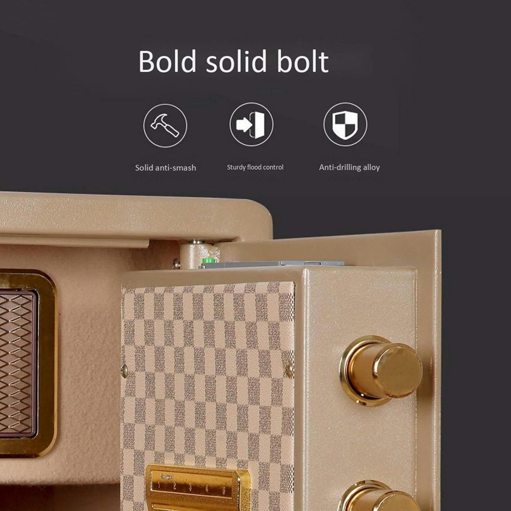 Coffre-fort pour empreintes digitales - En acier ignifuge et étanche - Pour la maison, le bureau, l'hôtel et le restaurant - Serrure antivol électronique pour une protection maximale