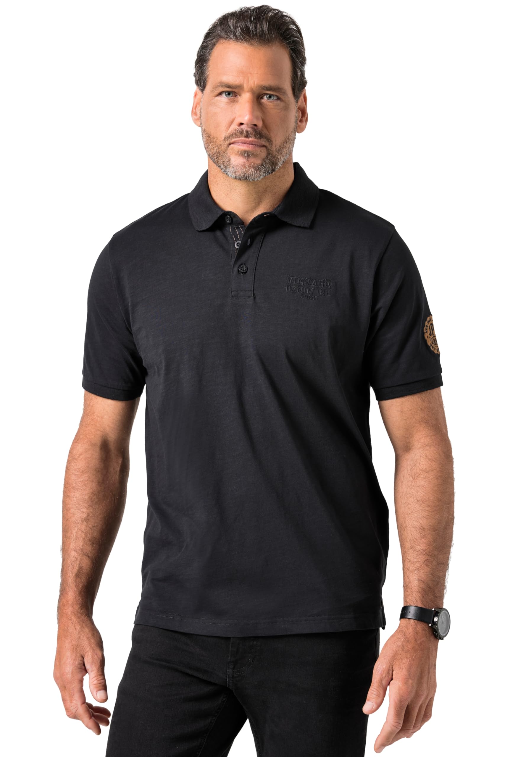 JP 1880 Herren große Größen Übergrößen Menswear L-8XL Poloshirt, Halbarm, Flammjersey, Badge 845155