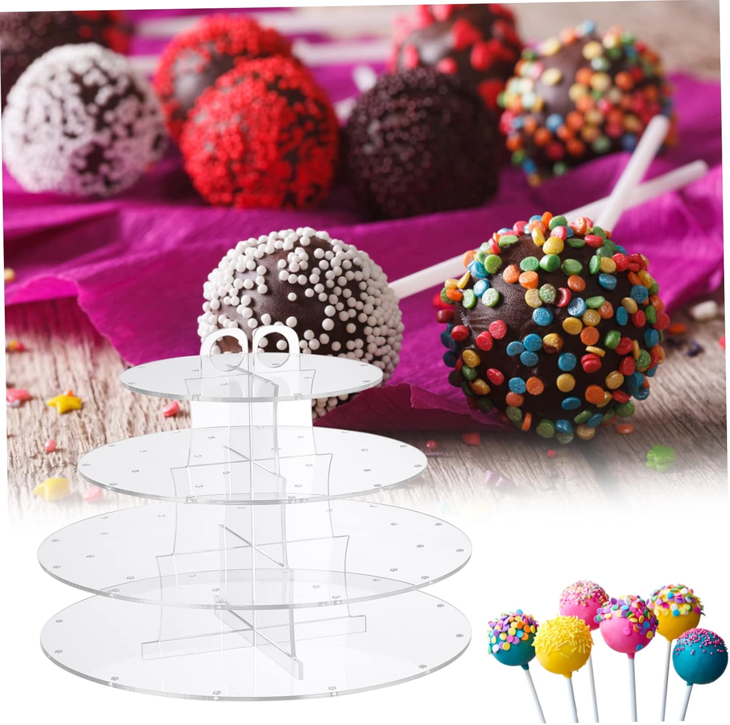 1pc -shaped Lollipop Holder Transparent Display Stand for Parties Events and Candy Presentation Portable Lollipop Stand for up to Sticks