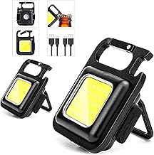 COB Keychain Flashlights Rechargeable - Mini Keychain Flashlight,800 Lumens,4 Light Modes Portable Pocket Light,with Bottle Opener, Small Pocket Flashlight for Camping Walking Hiking(2pcs)