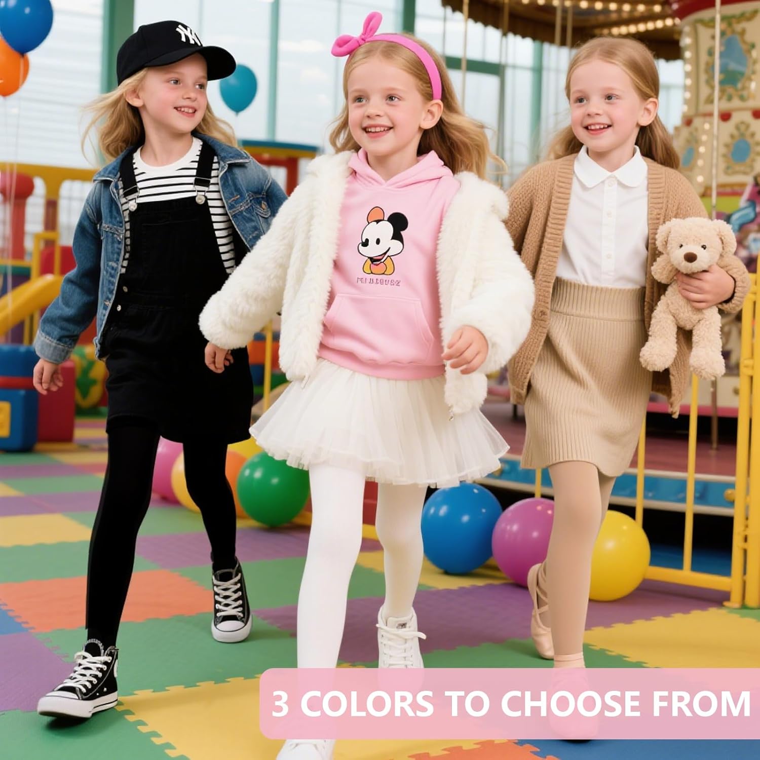 HONENNA Girls Fleece Lined Tights Winter Warm Thermal Thick Leggings Under Dress with Cozy Lining - Image 7