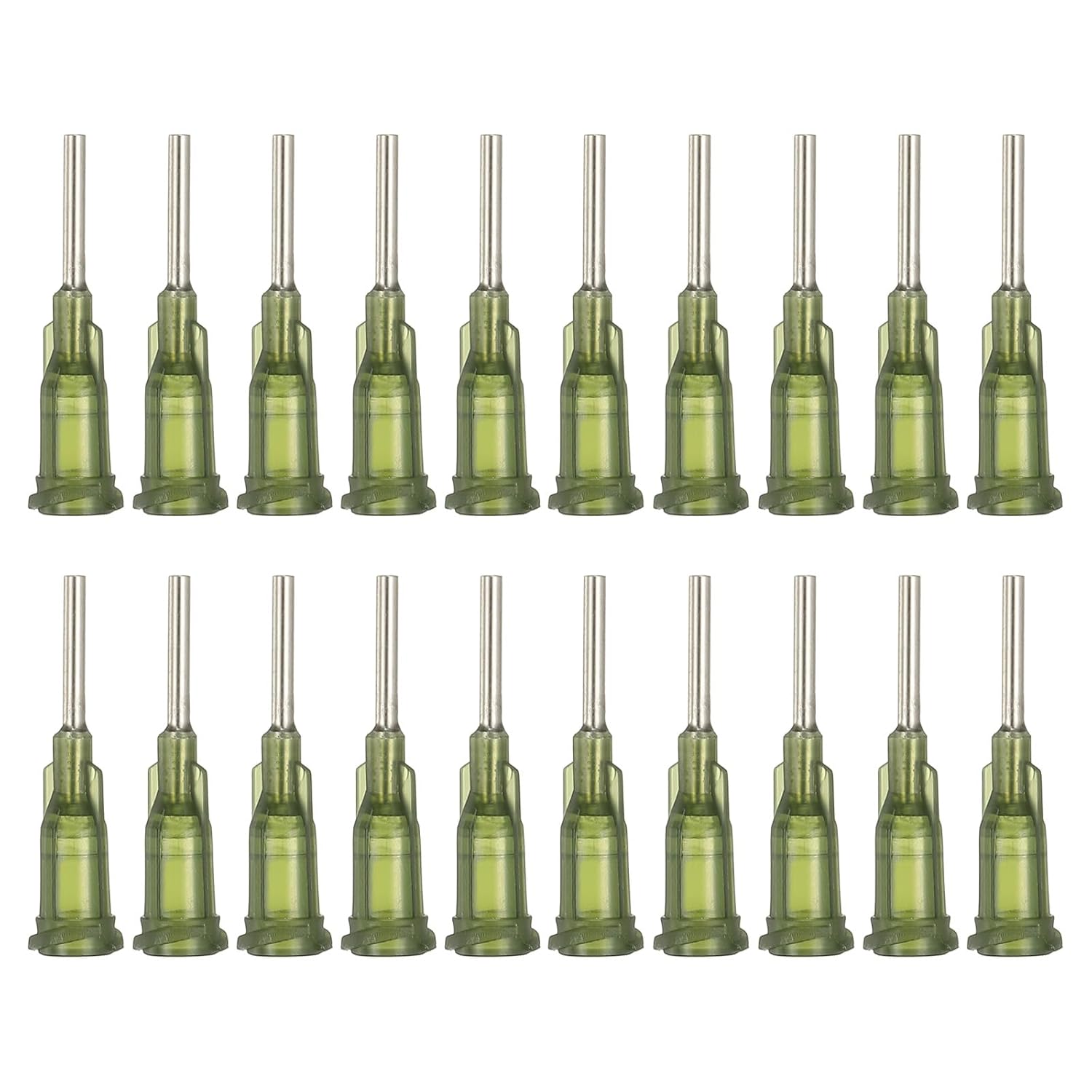 PATIKIL 14Ga Dispensing Needles, 52PCS 1/2 Inch Industrial Blunt Tip Dispensing Needle Tips with Luer Lock Needle for Refilling Liquid Inks Adhesive Glue Oil,Dark Green