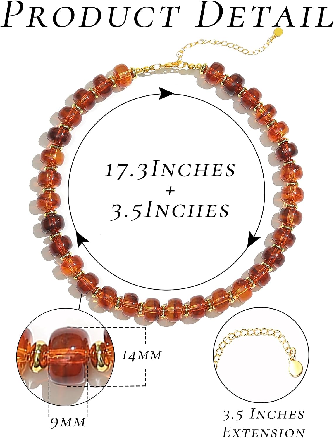 Chunky Beaded Necklace for Women Statement Resin Bead Choker Necklace Boho Y2k Multicolor Large Big Bead Necklace Summer Vacation Surfer Beach Colorful Handmade Jewelry Accessories Gift image 5