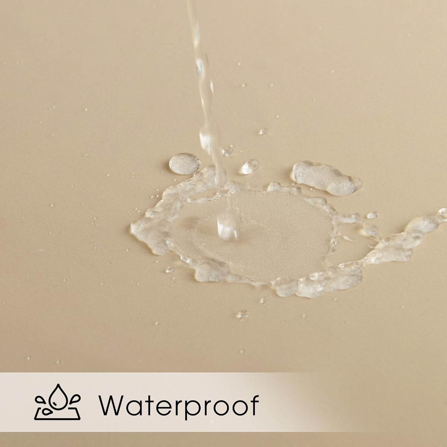 NICETOWN 2 Panels Rod-Free Outdoor Curtains for Patio Waterproof, Sticky Top & Back Tab Bottom with Free Rope for Wind Resistance, Weatherproof Drapes for Gazebo/Porch, W52 x L84 in, Biscotti Beige - Image 4