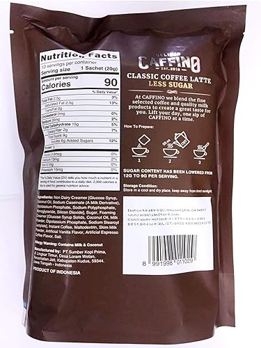 Miniatura 2 de Café con leche instantáneo 3 en 1 con menos azúcar, 7 onzas (clásico, 3 paquetes)