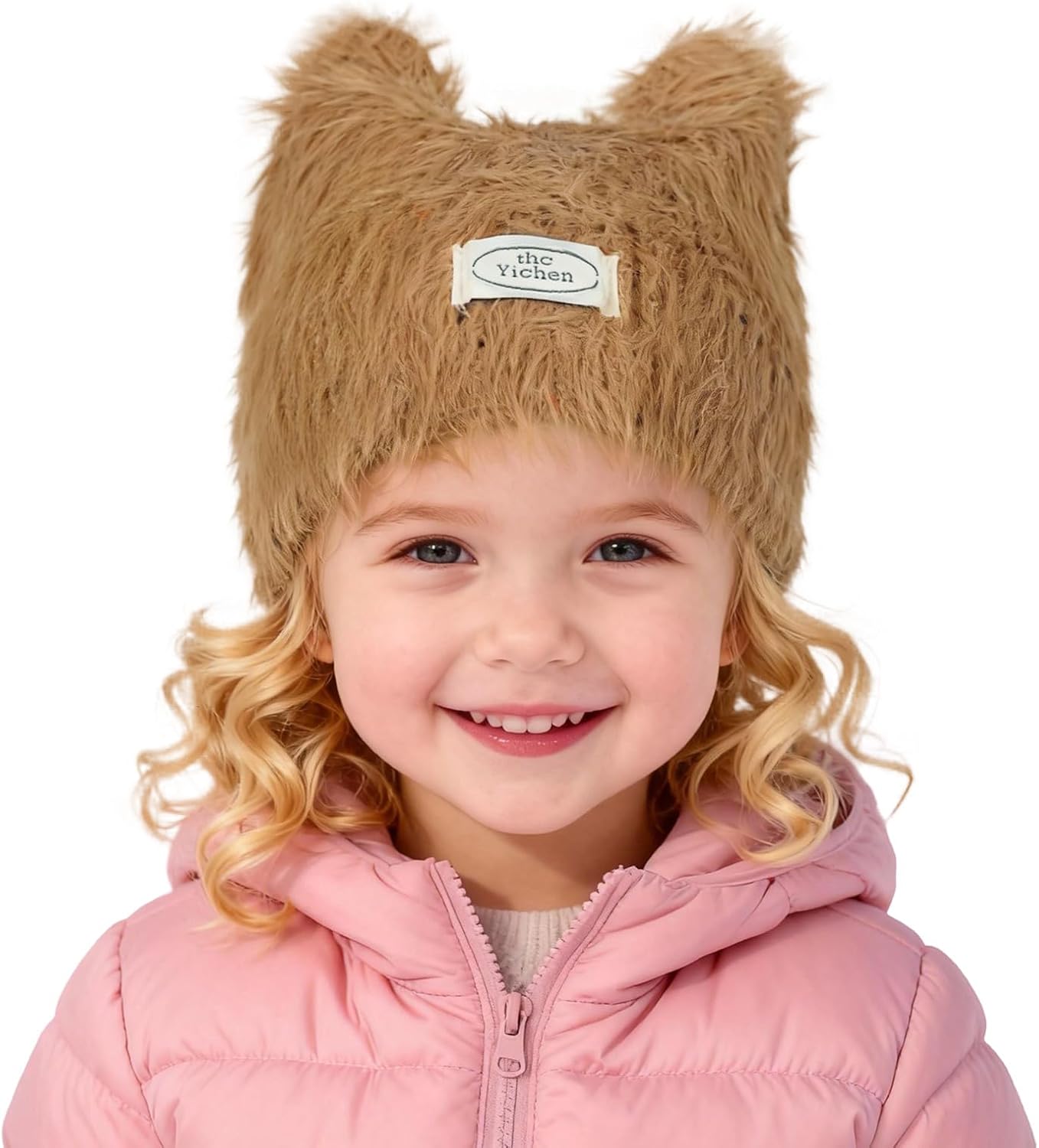 Kids Winter Hat for Girls, Toddler Cat Ears Knit Beanie, Cute Cap for Children Infant Outdoor