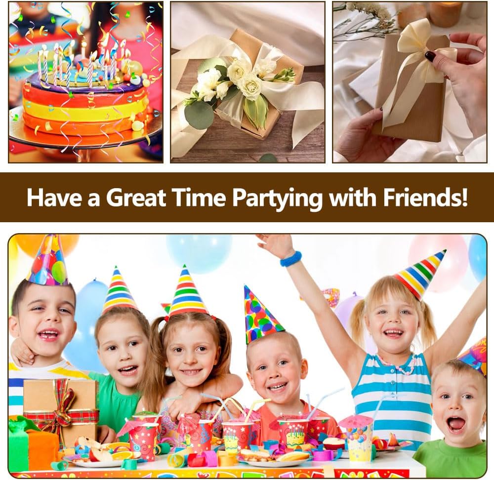 4 Rolls Plain Satin Ribbon Wide, 22 m x 22 mm per Roll Brown Gold Satin Ribbon, Satin Ribbon, Gift Ribbon, Ribbon for Packaging, Crafts, Durability, Birthday and Wedding Decoration