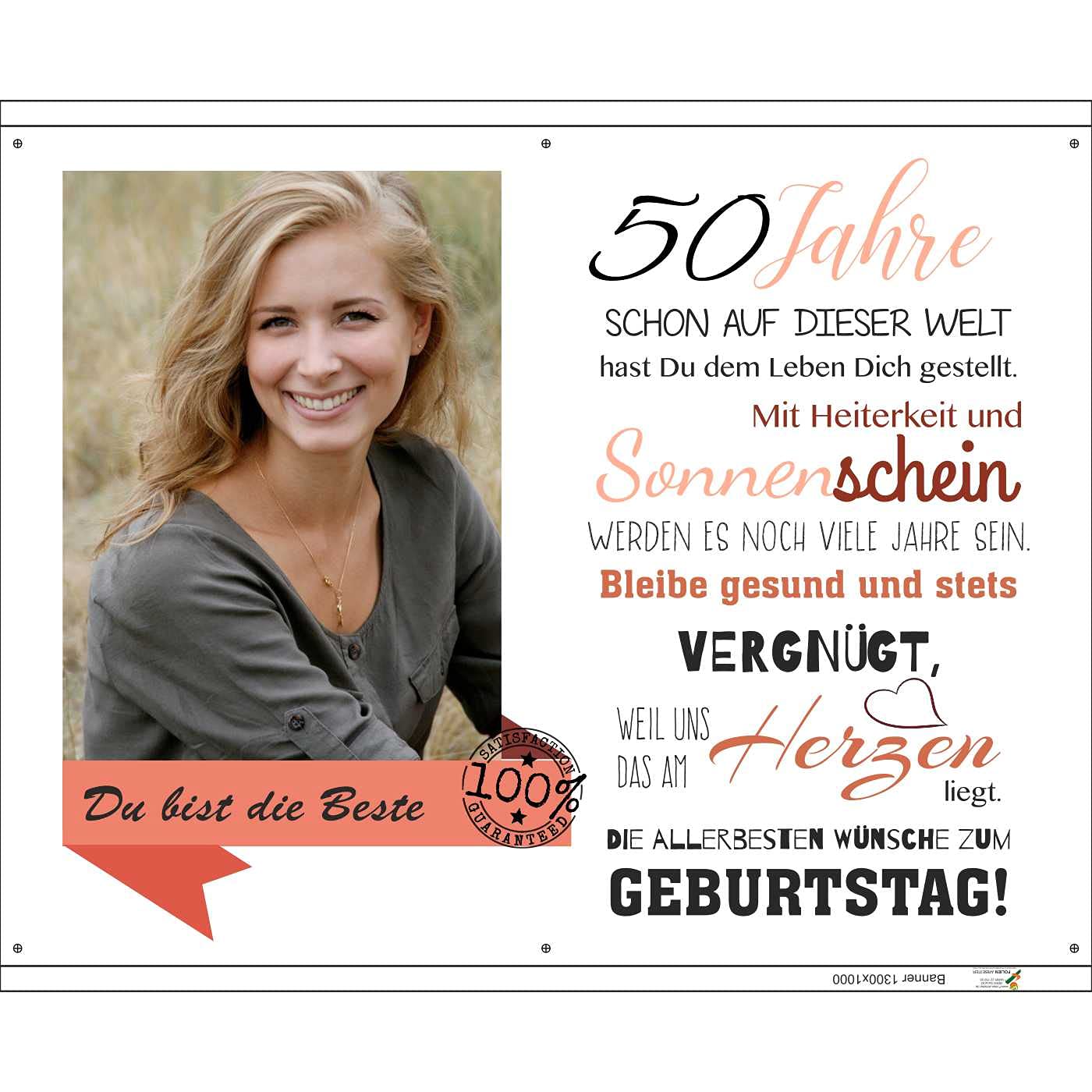 Türabdeckung Zum 50. Geburtstag – Schwarz-Gold Banner Mit Diamant-50, 180 X 89 Cm Für Party-Deko