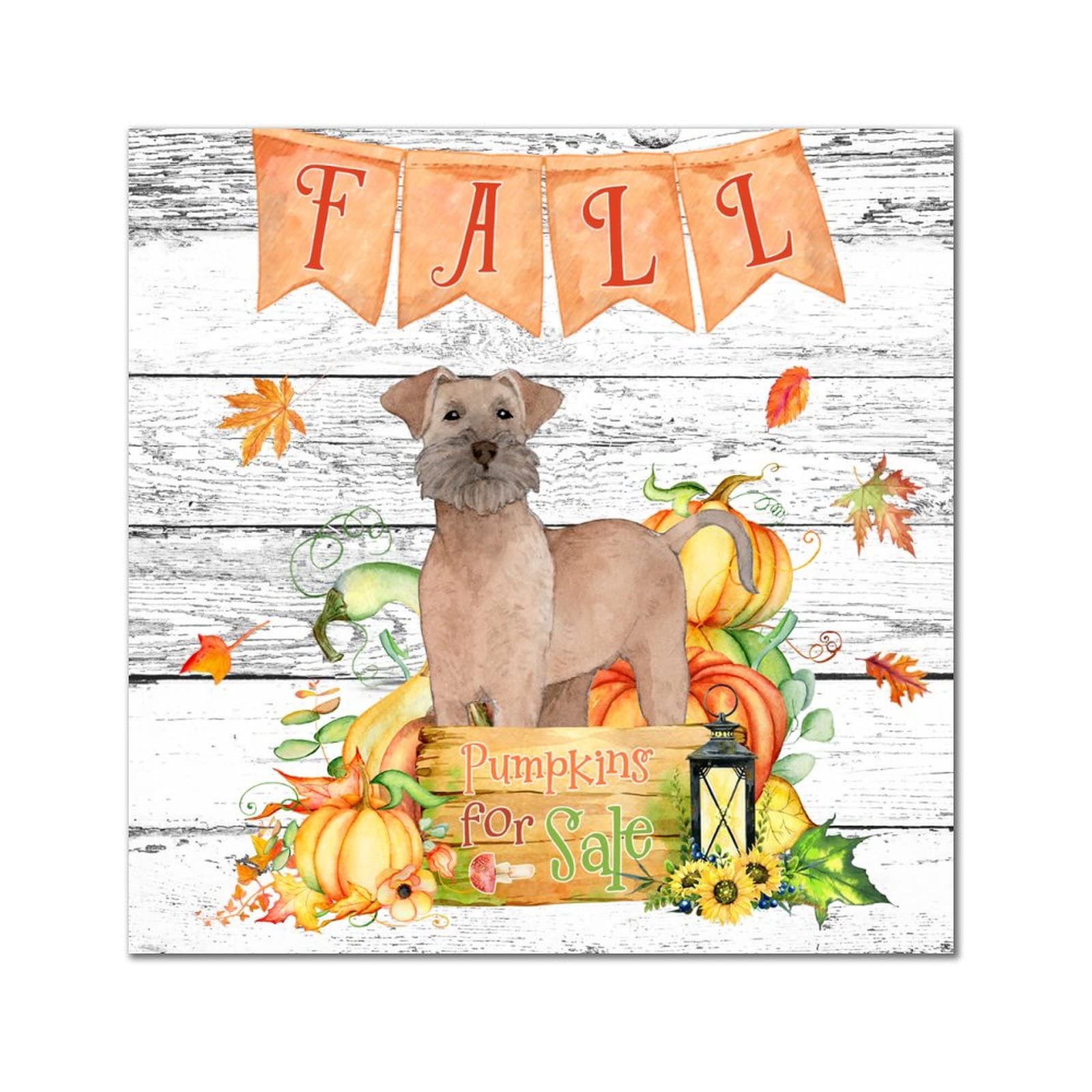 Décoration murale automne en bois Plaque Fall Pumpkins pour salon cocooning