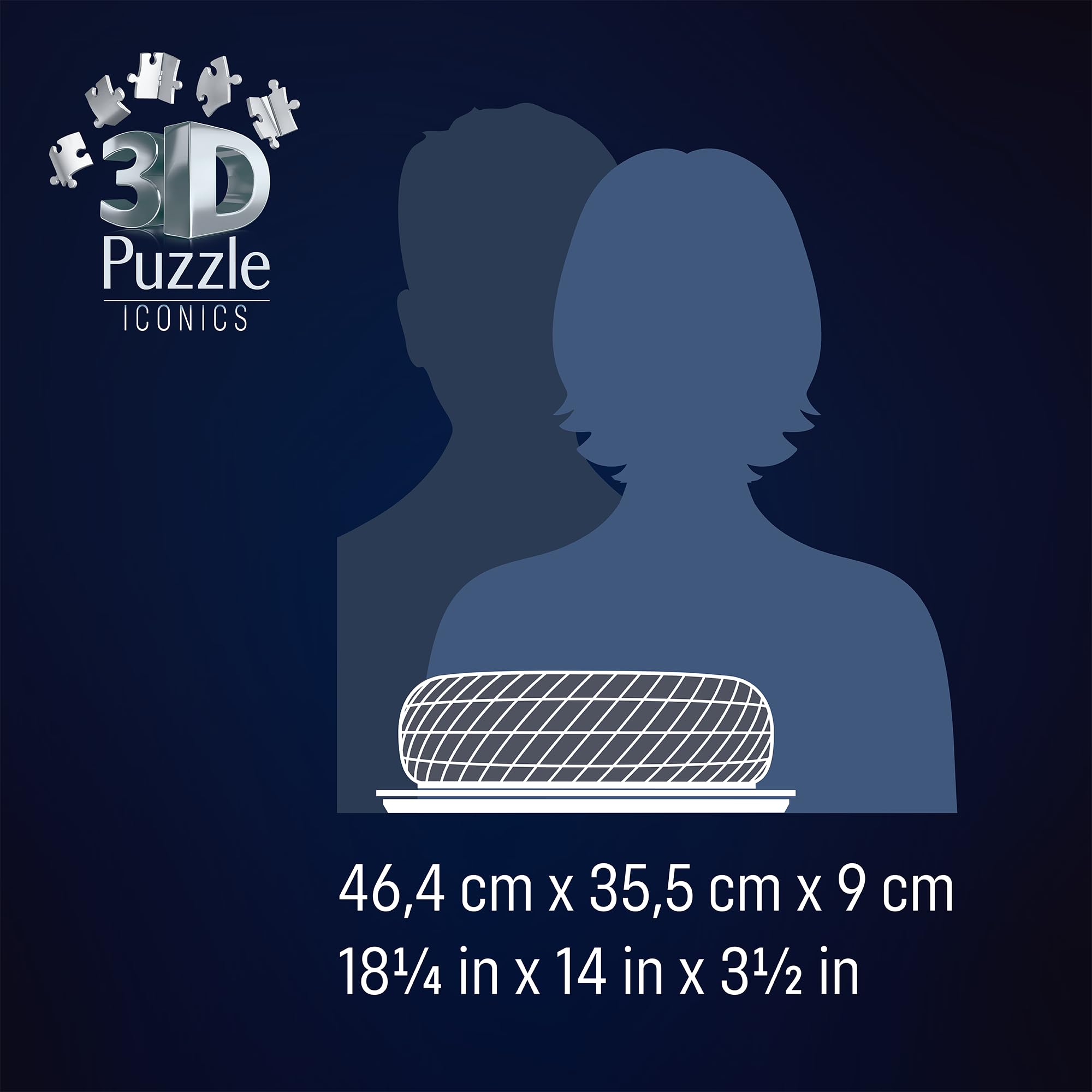 Ravensburger 3D Puzzle Iconics: 12008033 Allianz Arena - mit Licht - Das berühmte Stadion des FC Bayern München als beleuchtetes Modell für echte Fans
